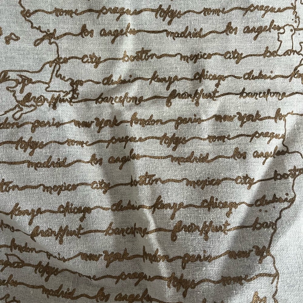 World Map Tapestry with Script Design - Picture 3 of 5
